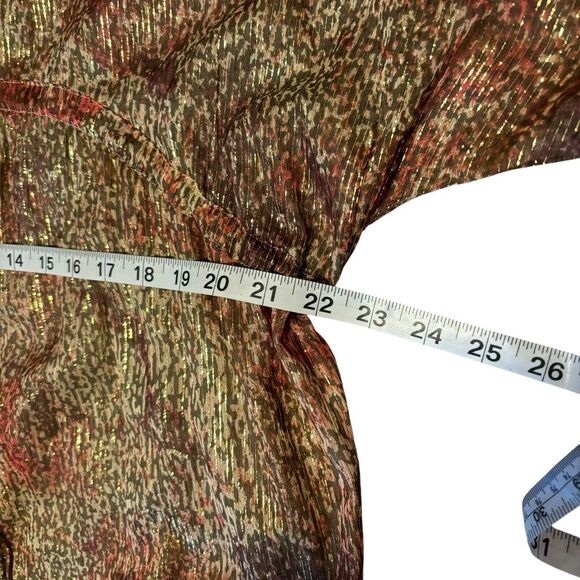 NWT Raga Zuri Long Sleeve Maxi Gold Metallic Dress Oversized Size M $245 MSRP - Picture 11 of 14